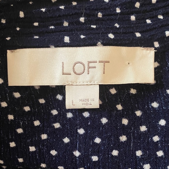 Navy Blue Polkadot Blouse from Loft - Picture 4 of 5